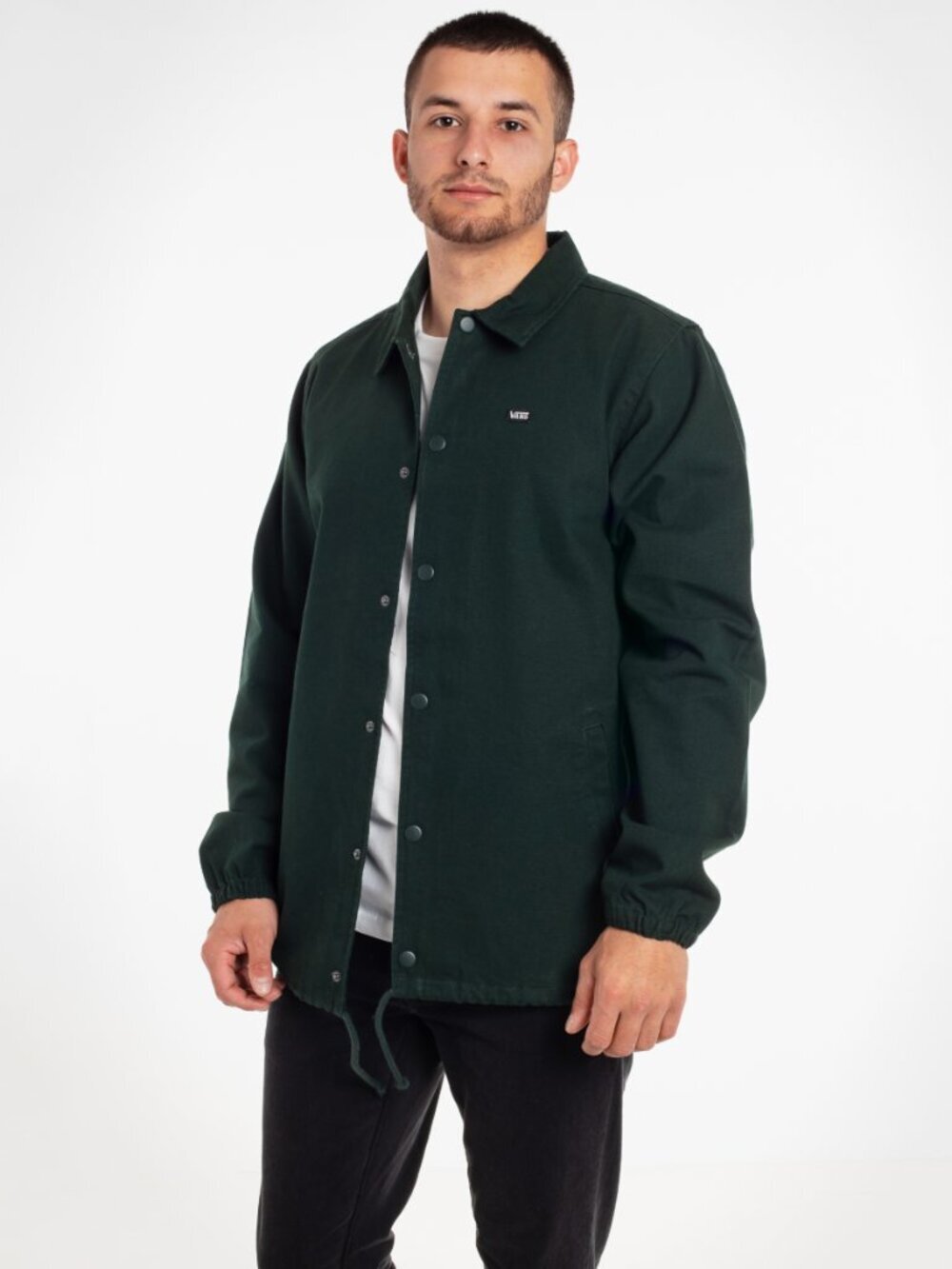 Vans Skate Torrey Jacket Cotton Canvas Snap Front Workwear Emerald Green Size M
